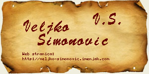 Veljko Simonović vizit kartica